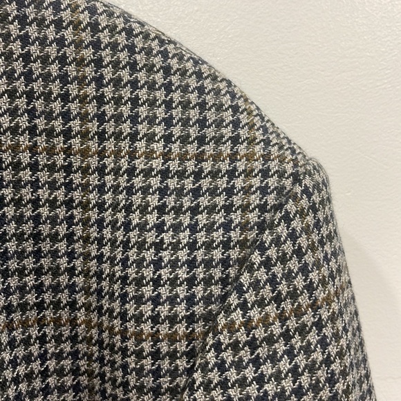 Pierre Balmain Wool Single Breasted Houndstooth Blazer Jacket 46 Long - Picture 11 of 11
